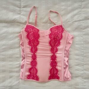 Victoria's Secret Vintage pink lace detail bustier corset top